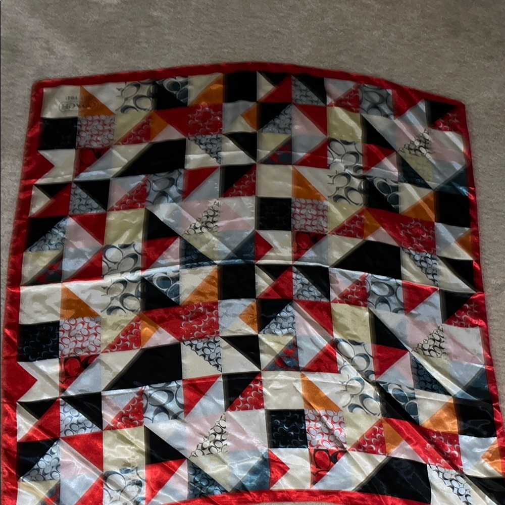 Coach Multicolor Geometric Scarf